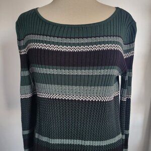 EMALINE  Munich Striped Long Sleeve Women’s Sweater (Size: Medium)